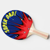Pop-Kunst-Comic-Art-SuperVater personalisiert Tischtennis Schläger (Seitenansicht)