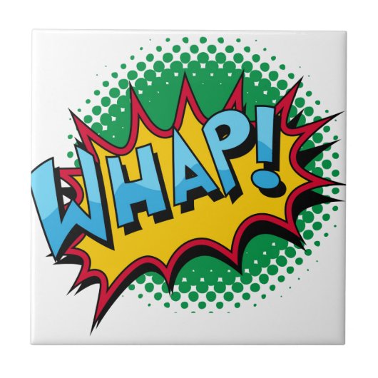 Pop-Kunst-Comic-Art Whap! Fliese (Vorderseite)