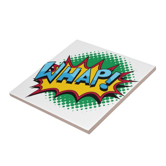 Pop-Kunst-Comic-Art Whap! Fliese (Seite)