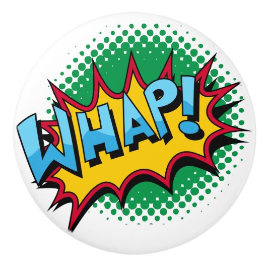 Pop-Kunst-Comic-Art Whap! Keramikknauf (Vorderseite)