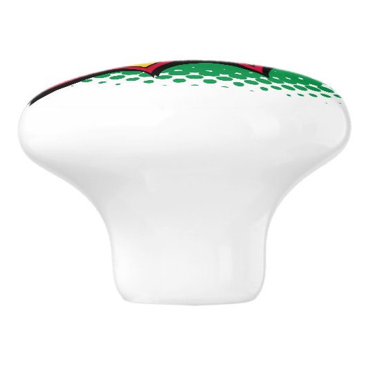 Pop-Kunst-Comic-Art Whap! Keramikknauf (Seitenansicht)