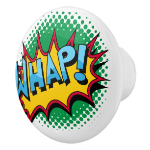 Pop-Kunst-Comic-Art Whap! Keramikknauf