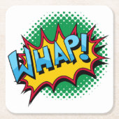 Pop-Kunst-Comic-Art Whap! Rechteckiger Pappuntersetzer (Vorderseite)