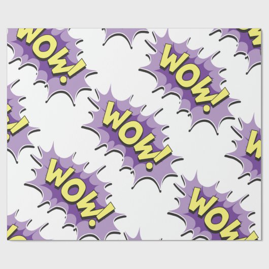 Pop-Kunst-Comic-Art wow Geschenkpapier (Flach)