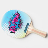 Pop-Kunst-Comic-ArtSuperhero Ka-Kriegsgefangen! Tischtennis Schläger (Seitenansicht)