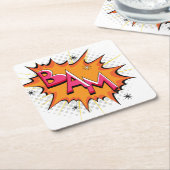 Pop-Kunst-Comic-Bam! Rechteckiger Pappuntersetzer (angewinkelt)