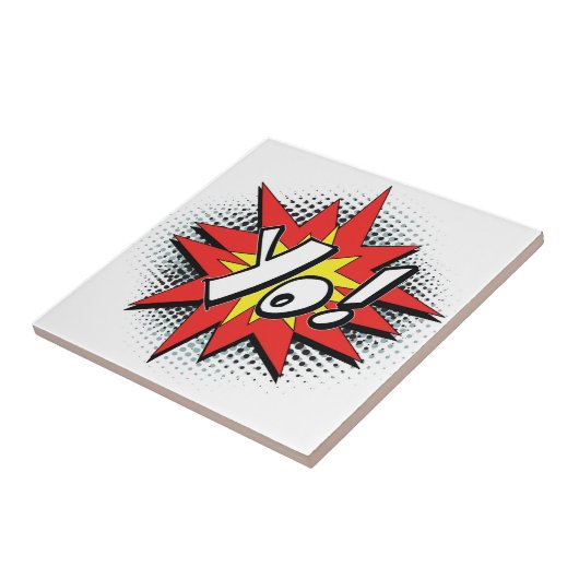 Pop-Kunst-Comic Yo! Fliese (Seite)