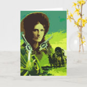 Pop-Kunst-Cowgirl-Gruß-Karte Karte (Gelbe Blume)