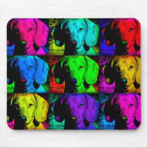 Pop-Kunst-Dackel-Dackel-süßes Gesichts-Soulful Mousepad