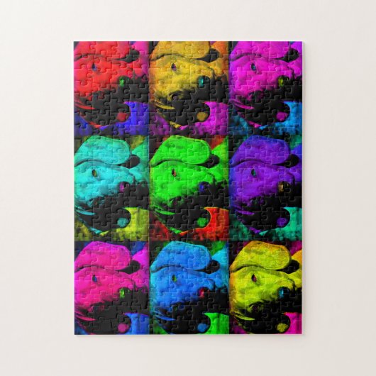 Pop-Kunst-Dackel-Dackel-süßes Gesichts-Soulful Puzzle (Vertikal)