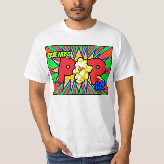 Pop-Kunst Daves Weiss T-Shirt (Vorderseite)