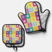 Pop Kunst, Dichtung und Musik Ofenhandschuh & Topflappen-Set (Vorderseite/Rückseite)