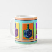 Pop-Kunst Dreidels Schale oder Tasse (Vorderseite Links)
