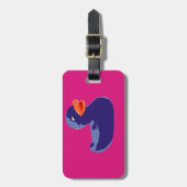 Pop-Kunst-Ducky blaue rosa Gummiente Gepäckanhänger (Vorderseite vertikal)