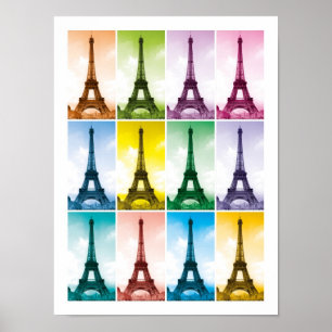 Pop-Kunst Eiffel-Turm-Paris Frankreich Poster