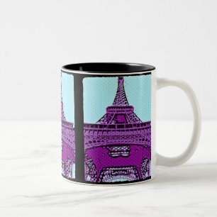 Pop-Kunst-Eiffel-Turm Zweifarbige Tasse