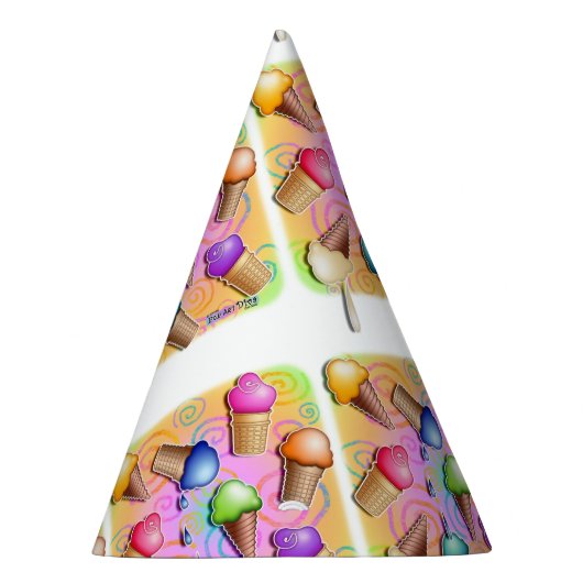 POP-KUNST-EISCREME-KEGEL PARTYHÜTCHEN (Rechts)