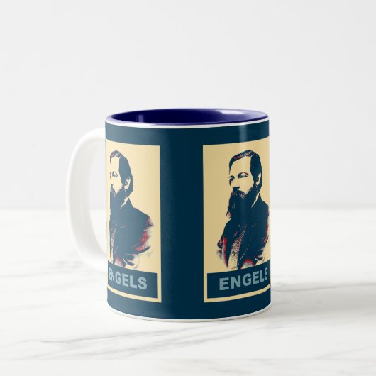 Pop-Kunst Engels Zweifarbige Tasse (Vorderseite Links)
