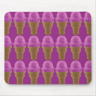 Pop-Kunst-Erdbeereiscreme-Kegel Mousepad