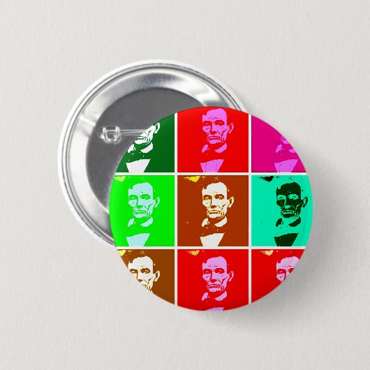 Pop-Kunst .esque Abraham Lincoln Button (Vorne & Hinten)