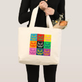Pop-Kunst-Eulen-Gesicht Jumbo Stoffbeutel (Vorderseite (Produkt))