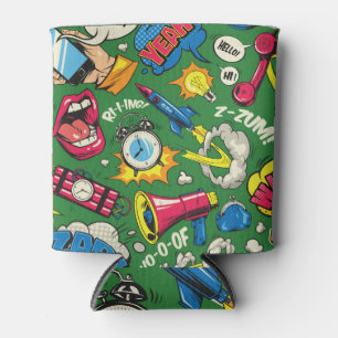 Pop Kunst: Farbiges Comic Nahtlos Dosenkühler