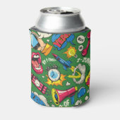 Pop Kunst: Farbiges Comic Nahtlos Dosenkühler (Kanne Rückseite)