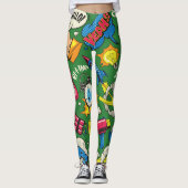 Pop Kunst: Farbiges Comic Nahtlos Leggings (Vorderseite)