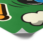 Pop Kunst: Farbiges Comic Nahtlos Poster (Ecke)