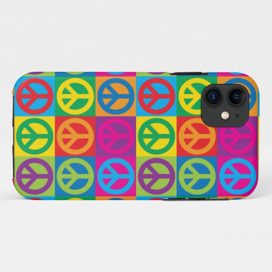 Pop-Kunst-Friedenssymbole Case-Mate iPhone Hülle (Rückseite (Horizontal))