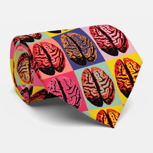 Pop-Kunst-Gehirn Krawatte (Gerollt)