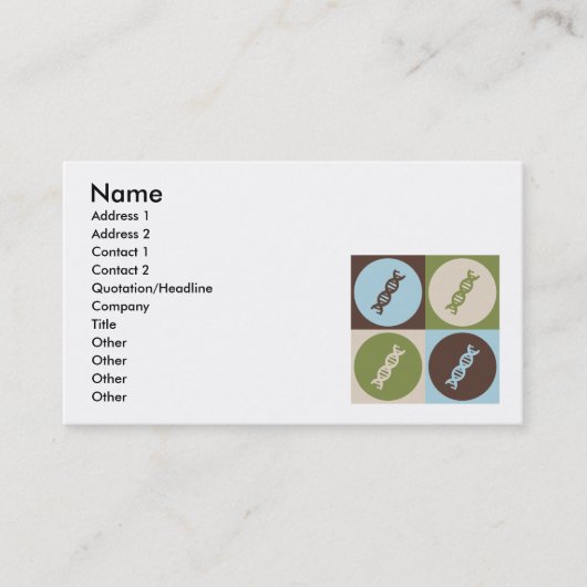 Pop-Kunst-Genetik Visitenkarte (Vorderseite)