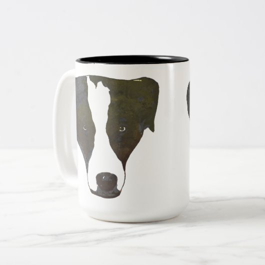 Pop-Kunst-Grenzcollie-Tasse Zweifarbige Tasse (Vorderseite Links)