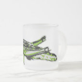 Pop-Kunst-Grün-Heuschrecke Mattglastasse (VorderseiteRechts)