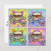 Pop-Kunst HAMBURGER-EINLADUNG Einladung (Vorne/Hinten)