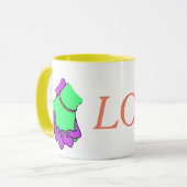 Pop-Kunst-Hand, die Tasse hält (Vorderseite Links)