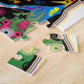 Pop-Kunst-Haustier-Mops-bunte Kunst Retro Puzzle (Seite)