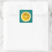 Pop kunst hellgelbe Zitronenfrucht Aquarell Quadratischer Aufkleber (Tasche)