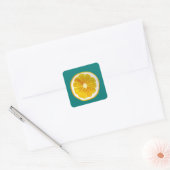 Pop kunst hellgelbe Zitronenfrucht Aquarell Quadratischer Aufkleber (Umschlag)