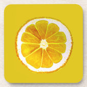 Pop kunst hellgelbe Zitronenfrucht Getränkeuntersetzer (Vorderseite)