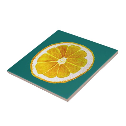 Pop kunst hellgelbes Zitronenwasser Fliese (Seite)