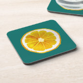 Pop kunst hellgelbes Zitronenwasser Getränkeuntersetzer (Linke Seite)