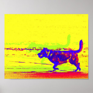 Pop-Kunst-Hund auf Strandplakat Poster
