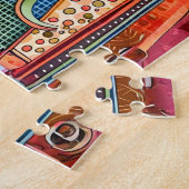 Pop-Kunst Hundeportrait mit leuchtenden Farben. Puzzle (Seite)