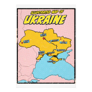 Pop Kunst Illustriert Ukraine Fotodruck