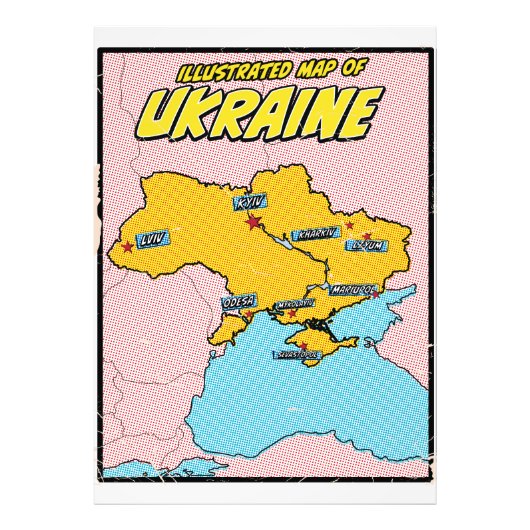 Pop Kunst Illustriert Ukraine Fotodruck (Vorne)