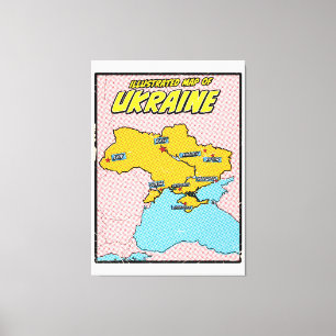 Pop Kunst Illustriert Ukraine Leinwanddruck