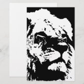 Pop-Kunst in Schwarz-Weiß Briefpapier (Vorne/Hinten)