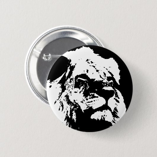 Pop-Kunst in Schwarz-Weiß Button (Vorne & Hinten)