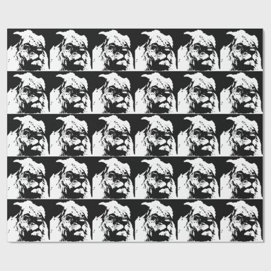 Pop-Kunst in Schwarz-Weiß Geschenkpapier (Flach)